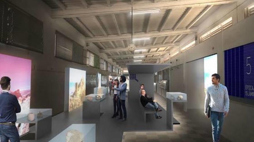 Recreación del cómo quedará el interior del Mercado para acoger el Museo de Xixona.