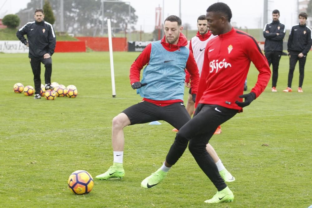 Entrenamiento del Sporting.