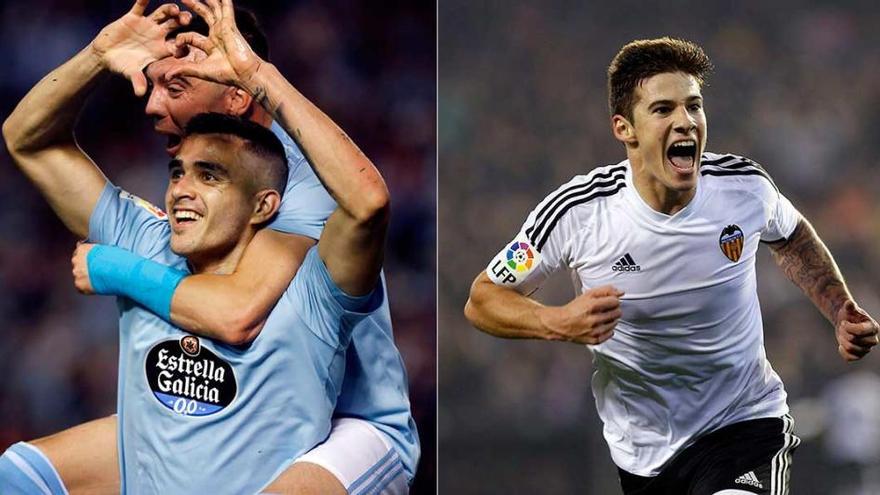 Maxi Gómez  dice adiós al Celta y vuelve Santi Mina. // A. Villar / EFE