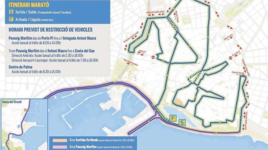 Itinerario y restricciones circulatorias en el recorrido de la 12 edición de la carrera popular.