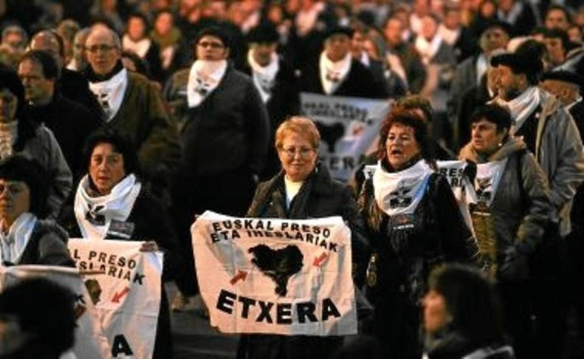 Manifestació. Bilbao a favor dels drets dels presos etarres, dissabte passat.