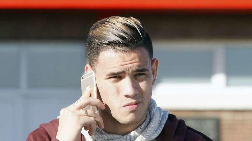 Tonny Sanabria, ayer, saliendo de Mareo.