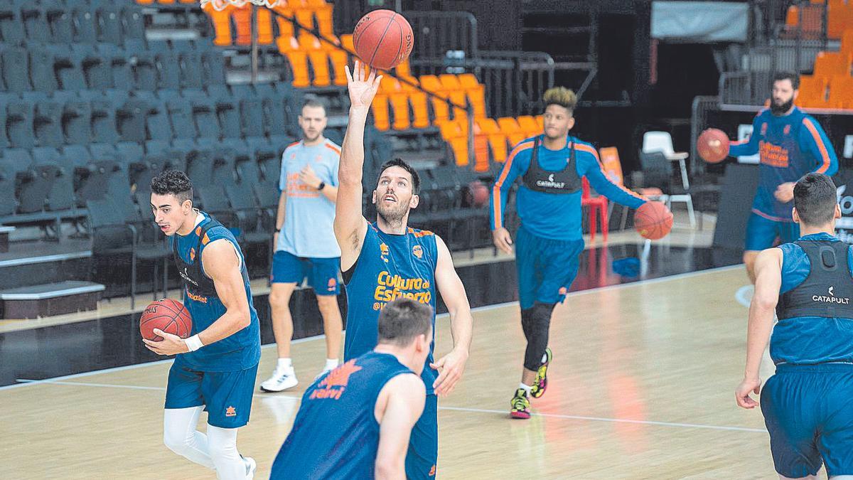 Un entrenamiento del Valencia Basket