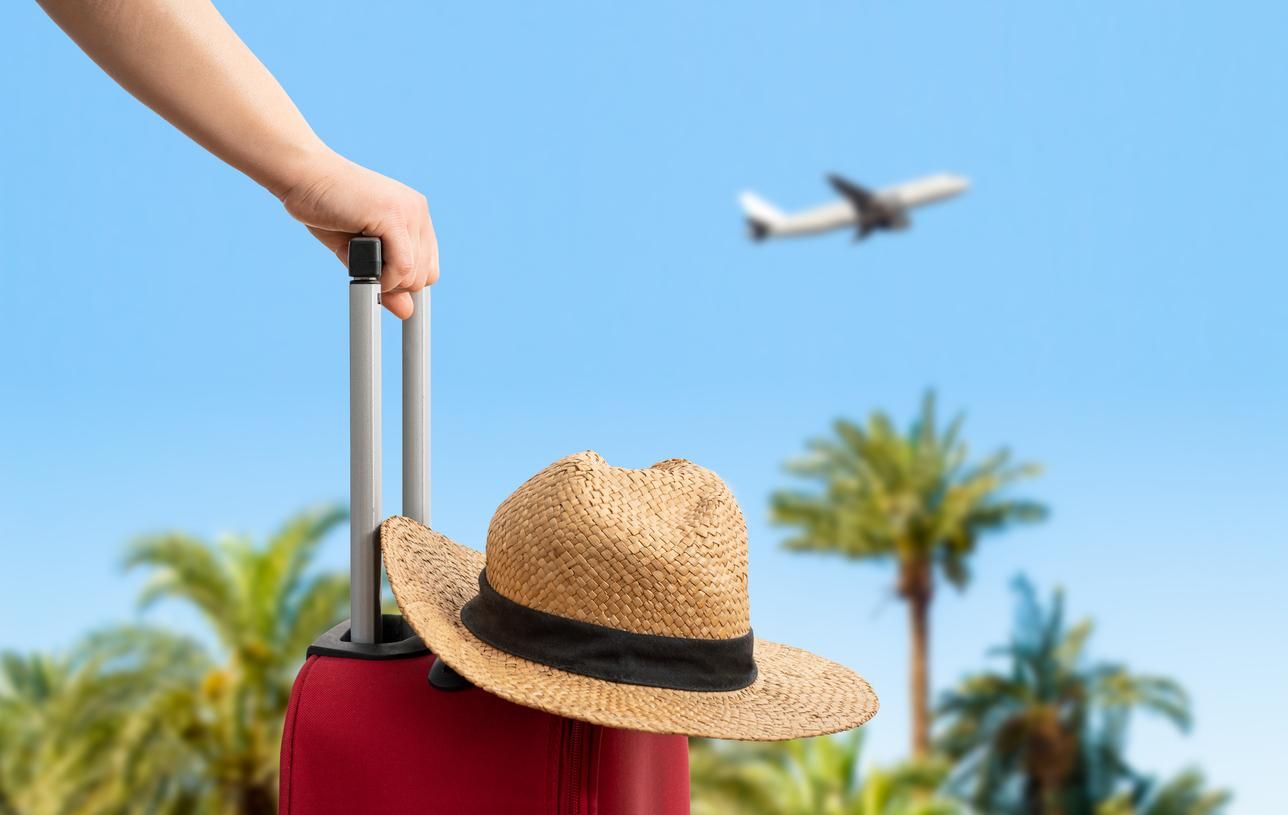 A punto de coger un vuelo.