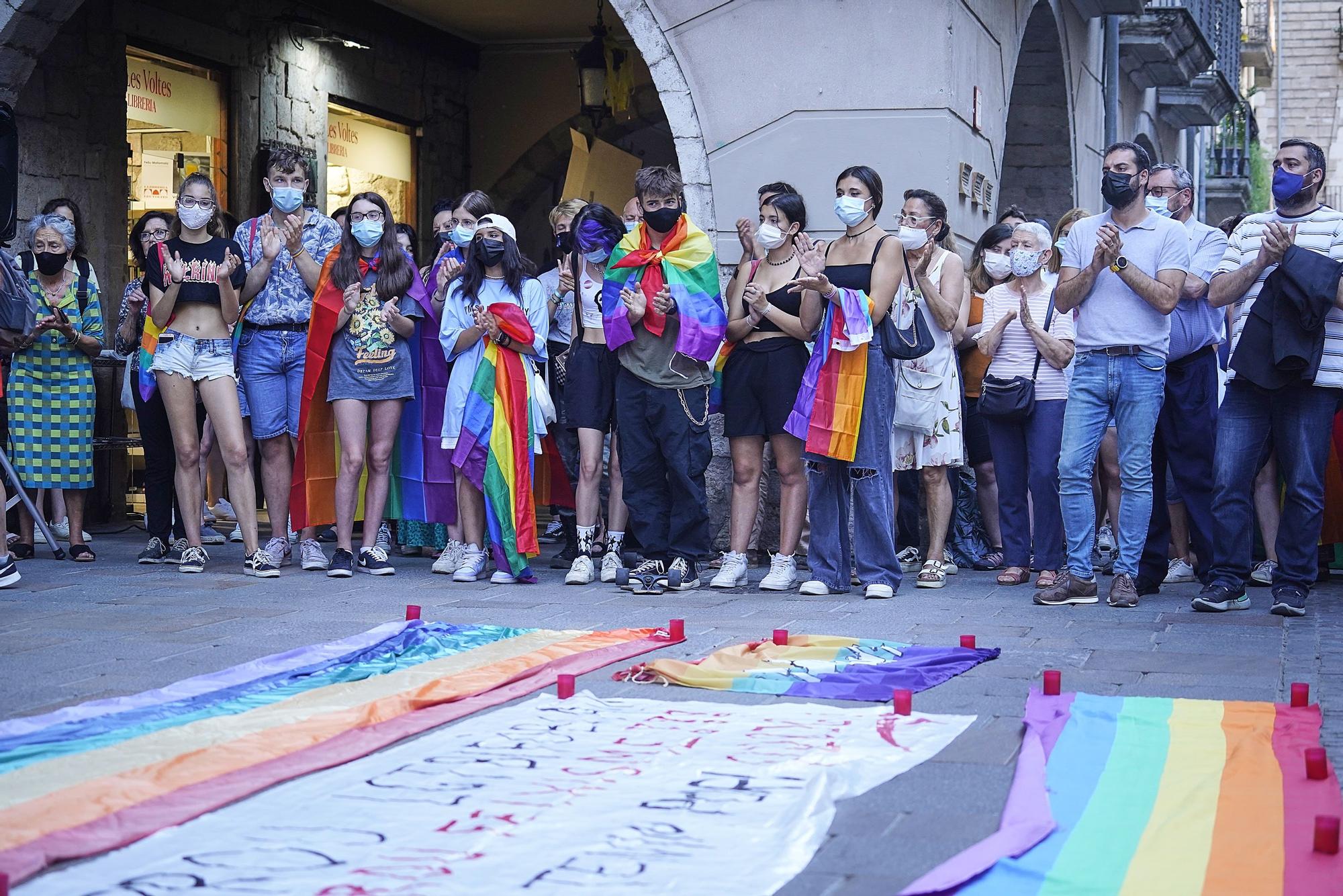 Concentració per condemnar la mort de Samuel Luiz a Girona