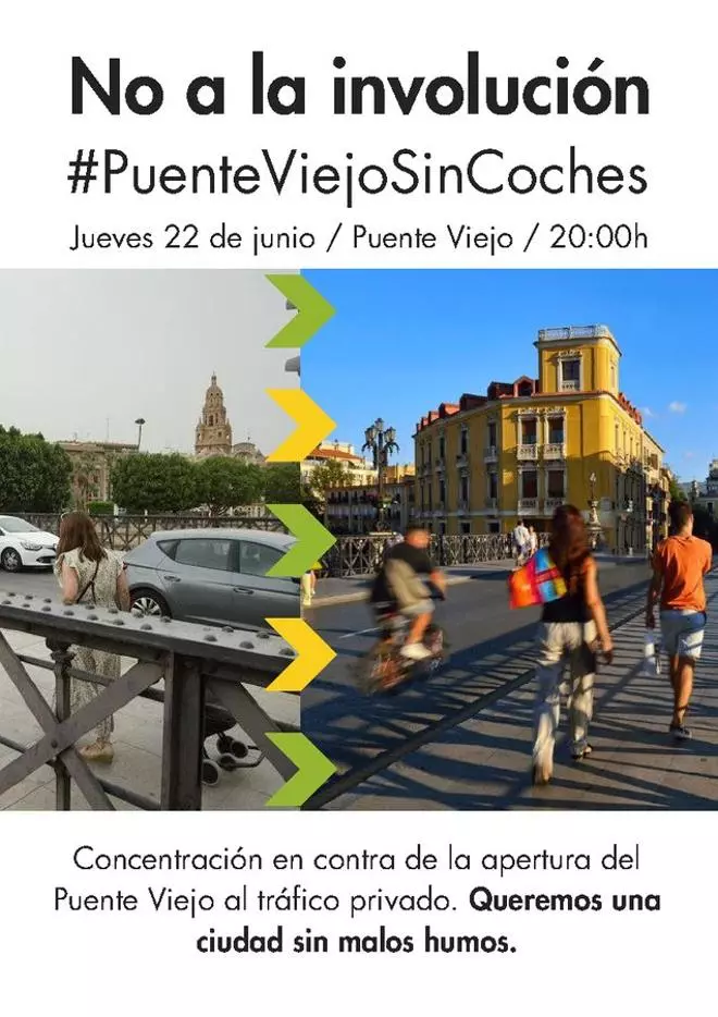 Una veintena de plataformas vecinales y ecologistas irán a la concentración contra la reapertura del Puente Viejo