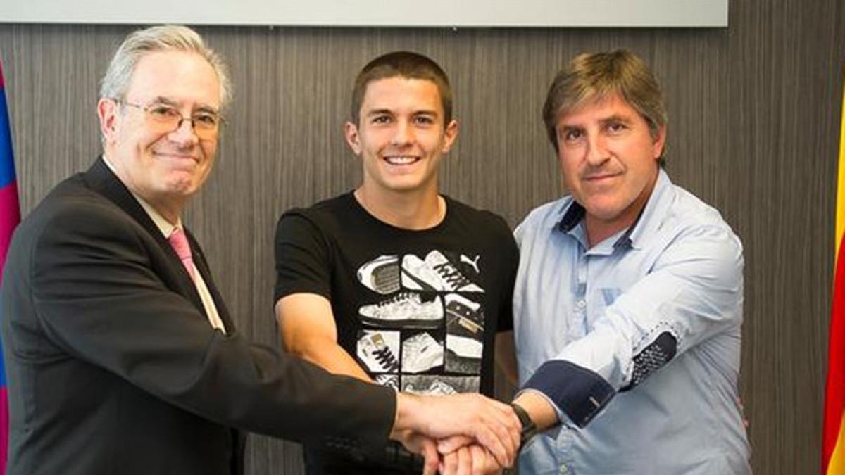 Sergio Palencia, junto a Silvio Elías y Jordi Roura