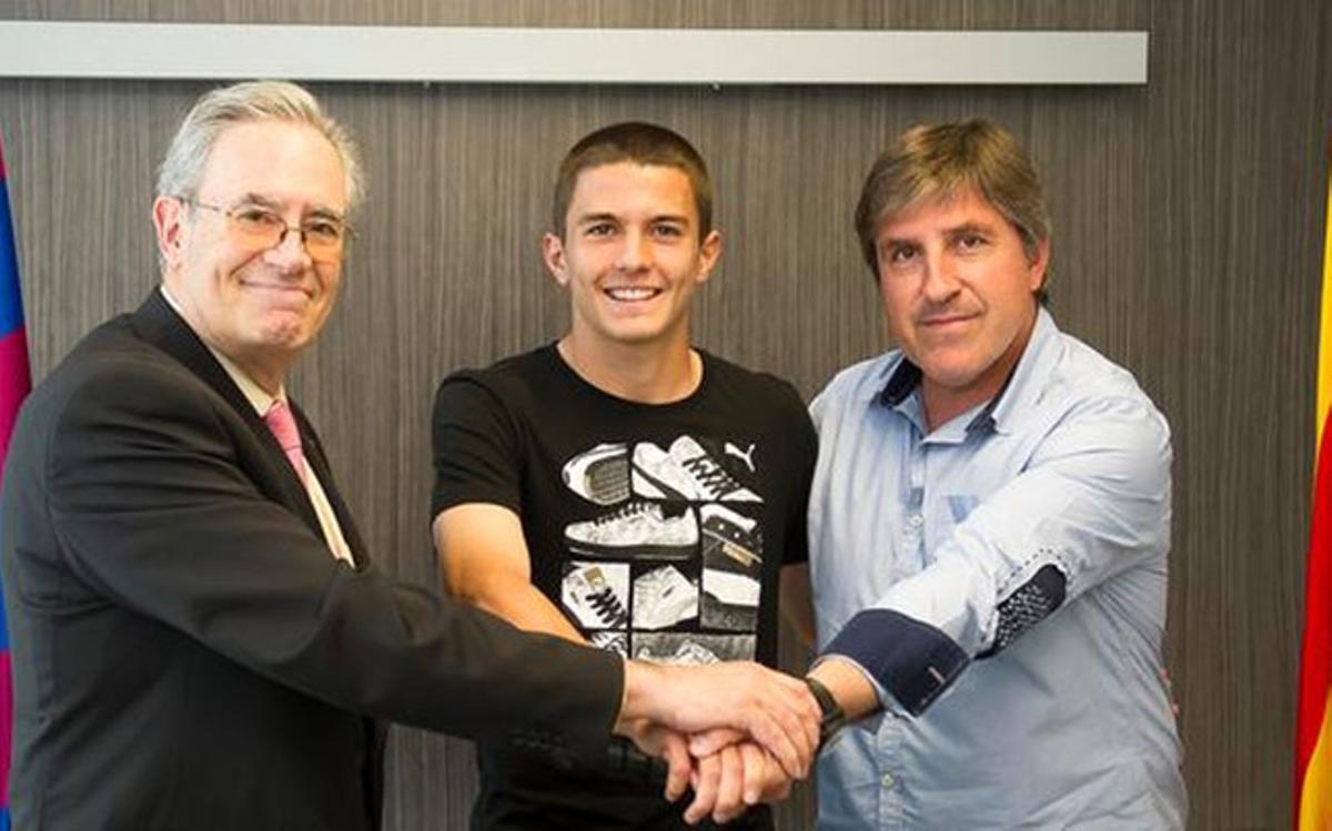 Sergio Palencia, junto a Silvio Elías y Jordi Roura