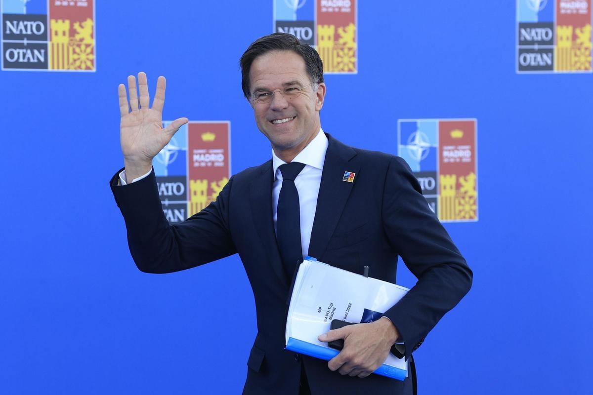 MADRID, 30/06/2022.- El primer ministro de los Países Bajos, Mark Rutte, a su llegada a la segunda jornada de la cumbre de la OTAN que se celebra este jueves en el recinto de Ifema, en Madrid. EFE/ZIPI ARAGON