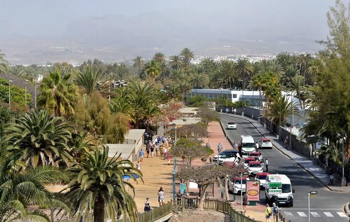 22/02/2019 MASPALOMAS, SAN BARTOLOMÉ DE TIRAJANA. Imágenes de calima en el Sur, tomadas desde el Faro de Maspalomas. SANTI BLANCO