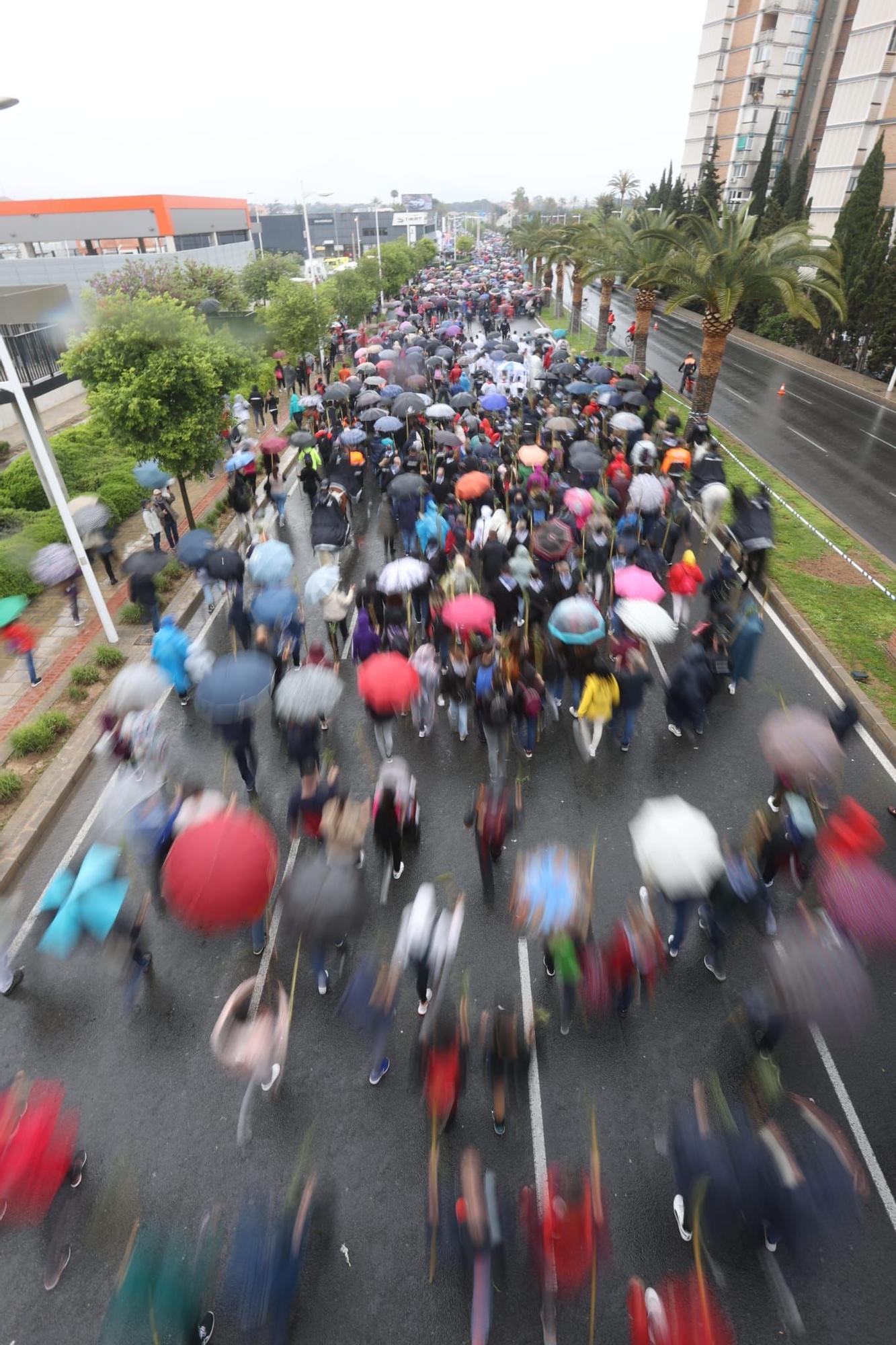 Miles de alicantinos acompañan a la Santa Faz en su peregrinación pese a la lluvia
