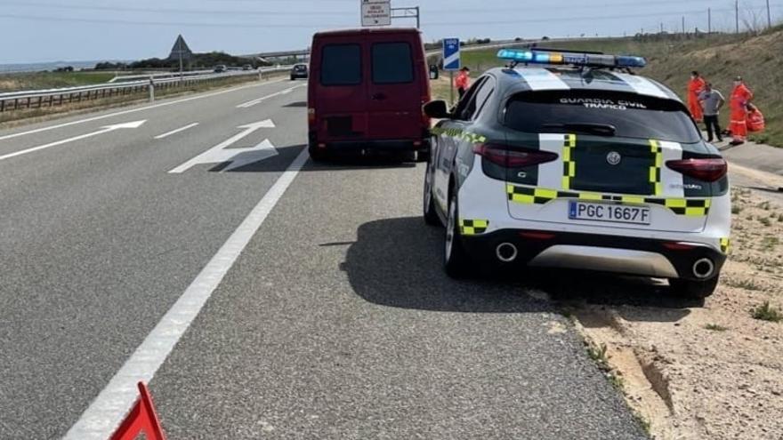 Lugar del accidente mortal ocurrido en la A-66.