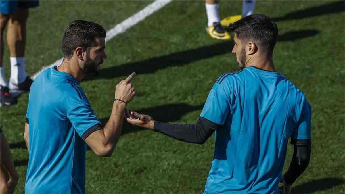 Nacho y Asensio, en el entrenamiento