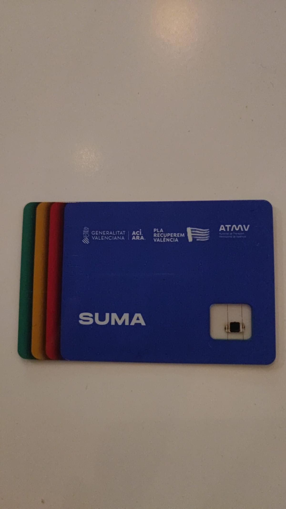 La tarjeta SUMA de Metrovalencia también toma el azul.