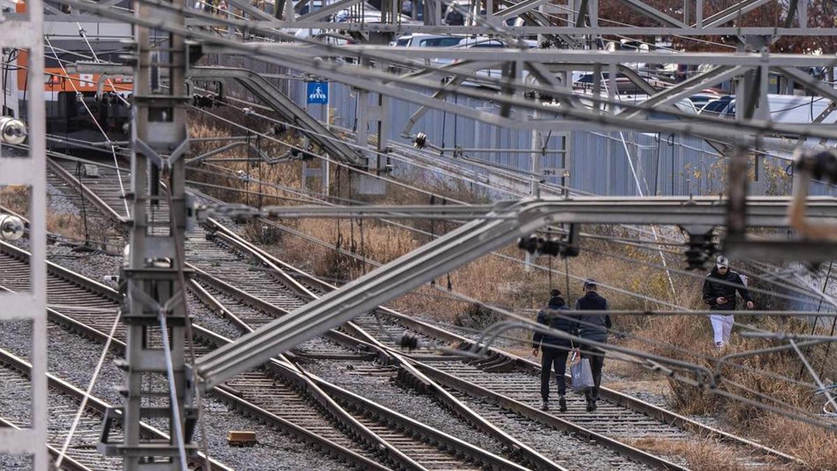 Infraestructuras ferroviarias en la estación de Rodalies de Granollers, en enero de 2024.