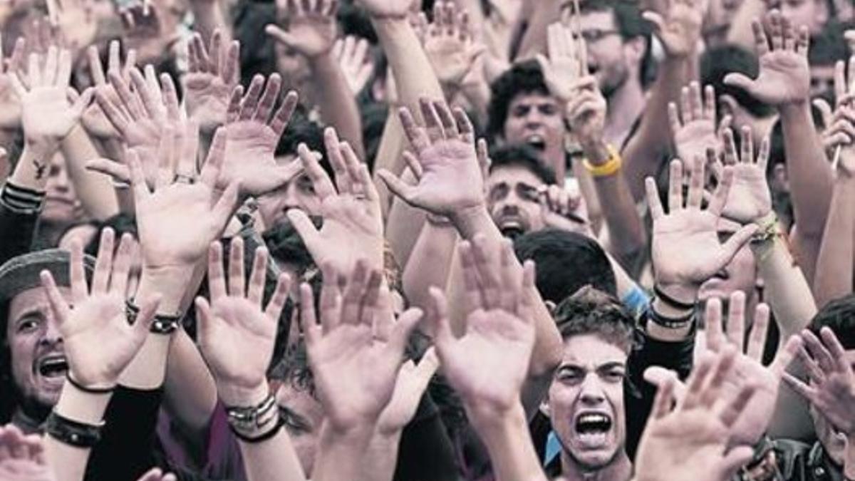 Indignados 8Concetración del movimiento Democracia Real Ya en la Puerta del Sol, en mayo del 2011.