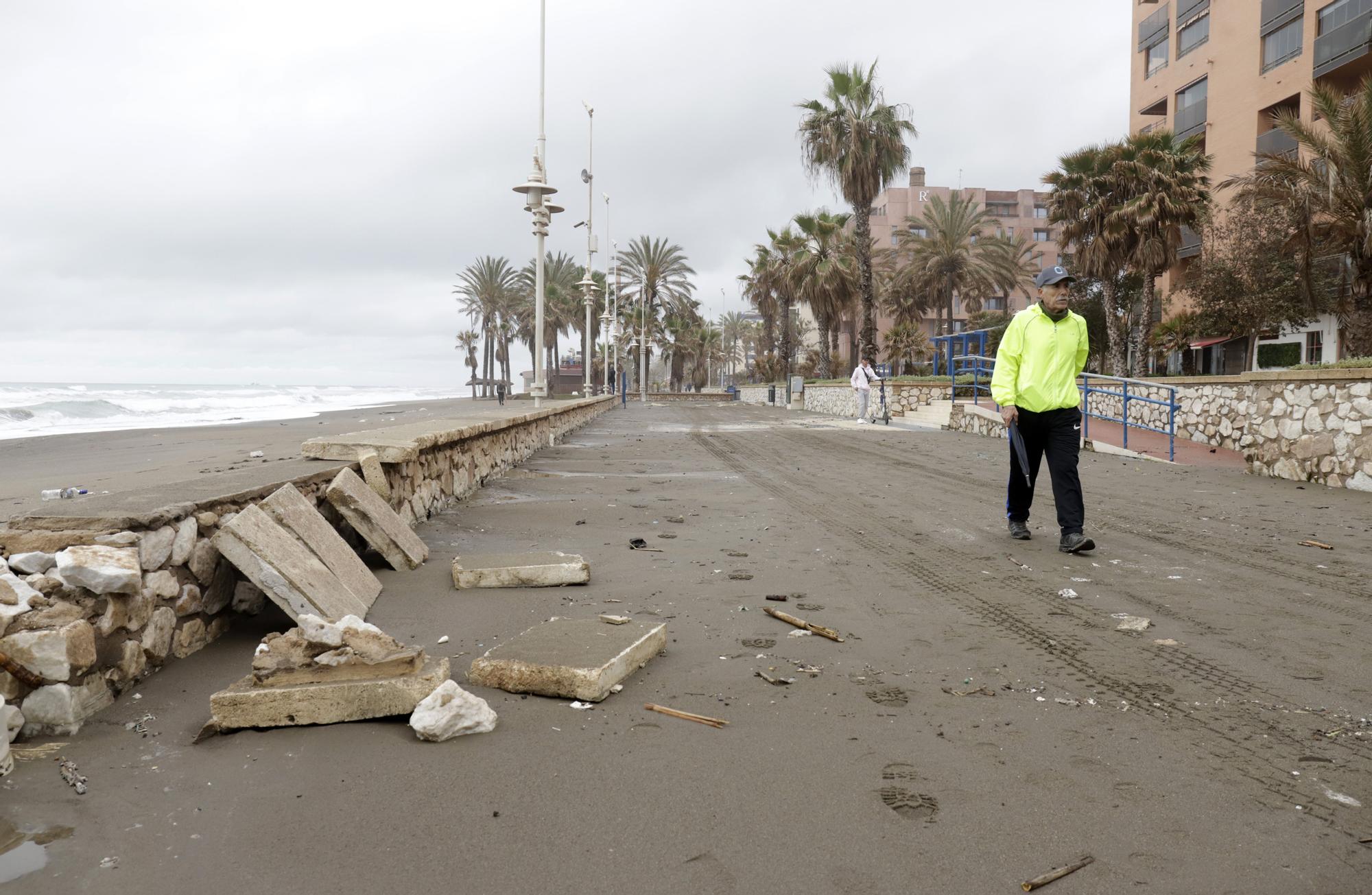 Daños por el temporal en Málaga