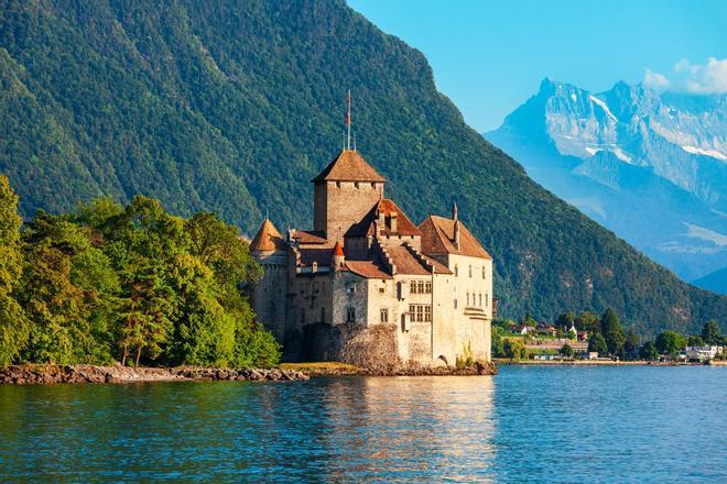 Castillo Chateau Chillon, Montreux, Suiza