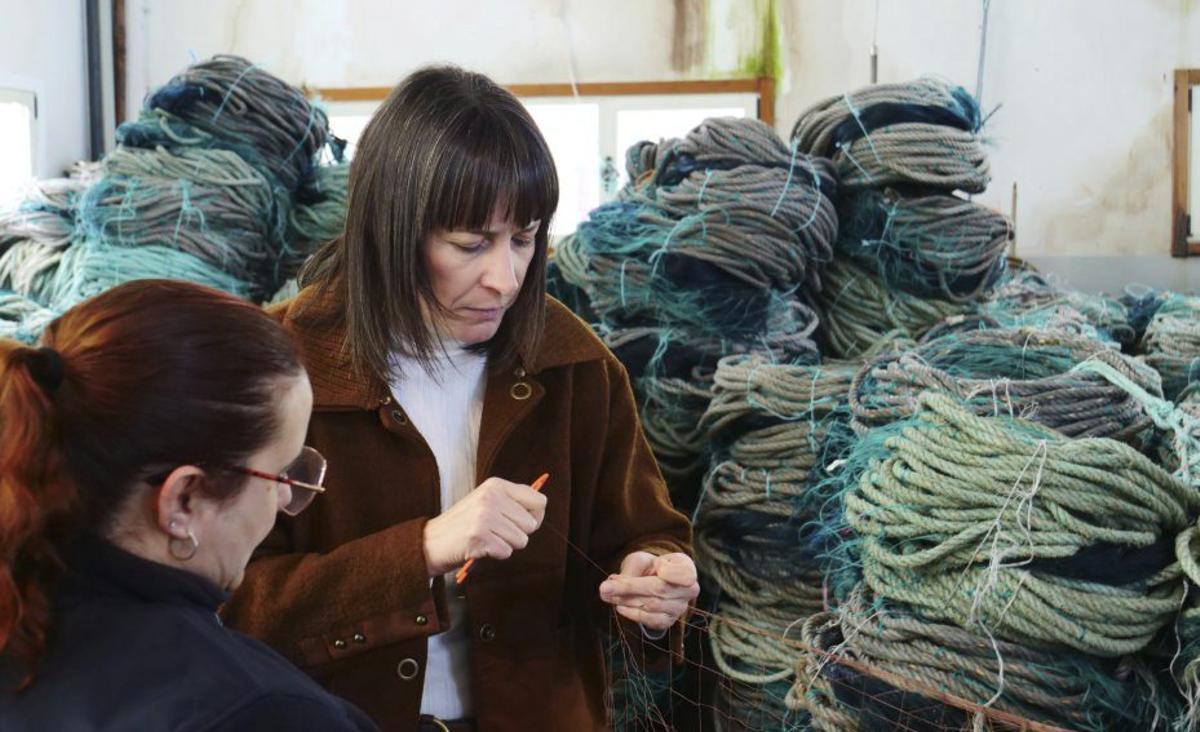 La líder del BNG, Ana Pontón, ayer en su visita a A Guarda. | FDV