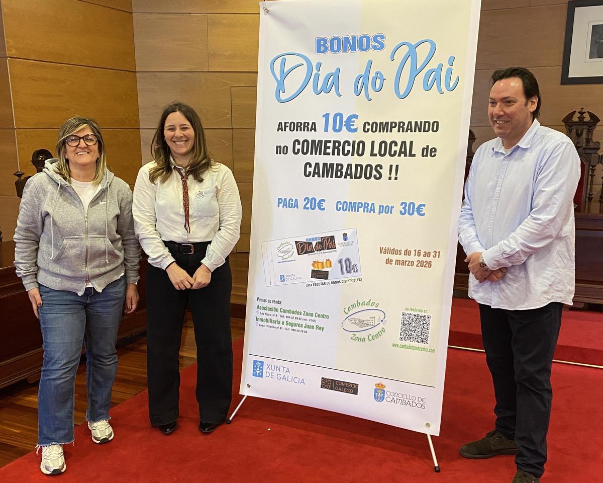 Autoridades y una directiva de Cambados Zona Centro presentaron la campaña.