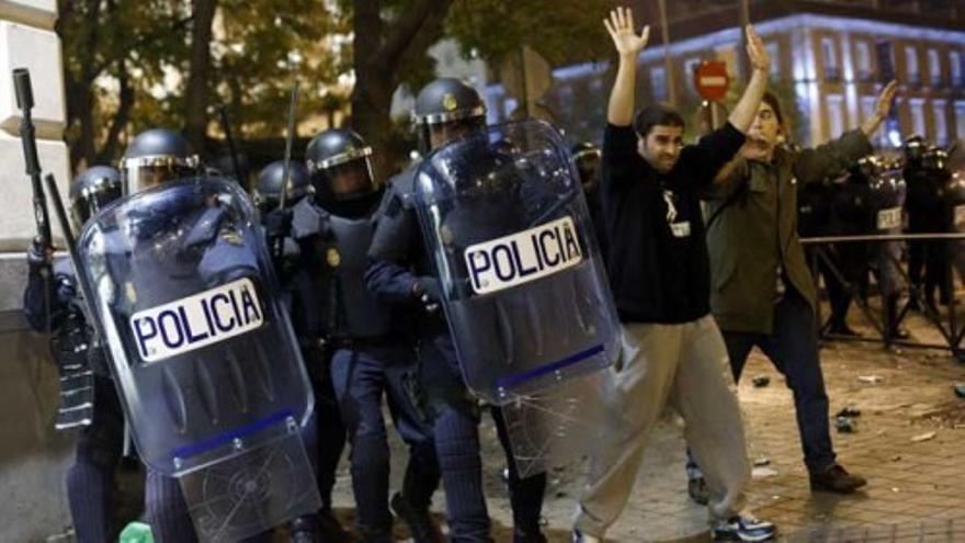 Huelga general: Noche de altercados en Madrid