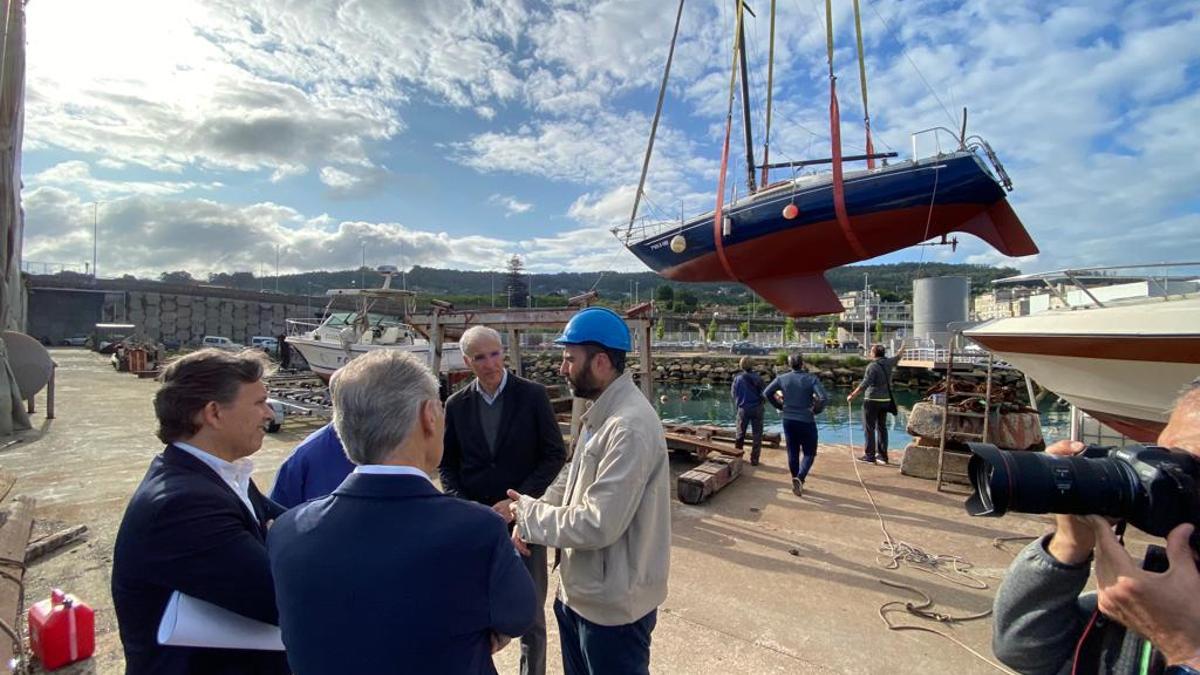 Conde, en la visita al astillero