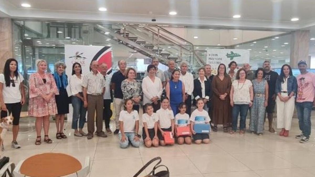 Entrega de los premios del concurso de dibujo Pinta y Cuida tu Isla, este jueves, en las instalaciones de Cabrera Medina en Lanzarote