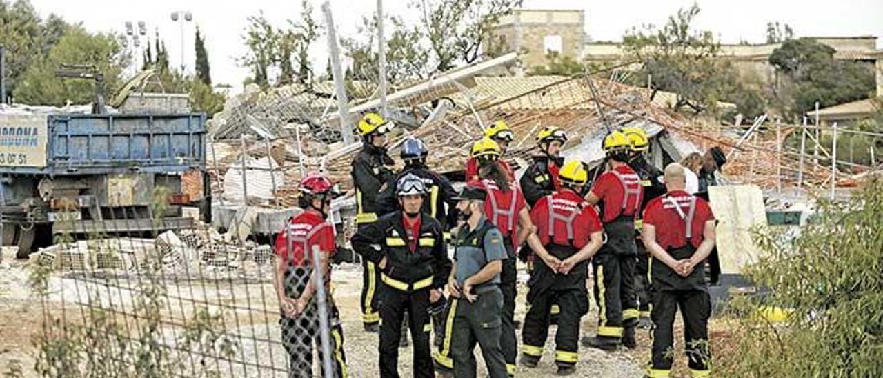 Imagen de uno de los accidentes laborales registrados en la construcción balear.