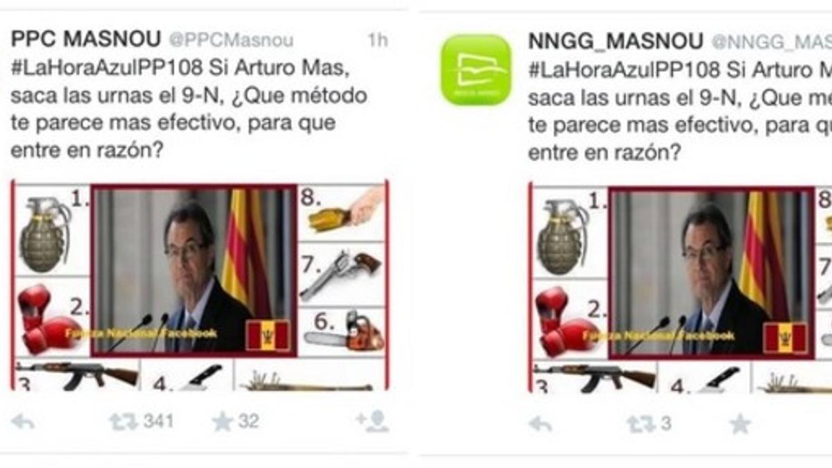 El tweet con la imagen que amenaza a Artur Mas.
