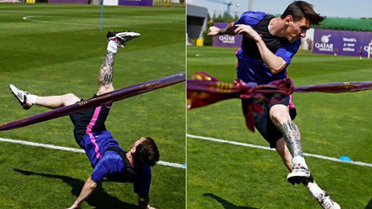 Messi se lució en el entrenamiento del lunes