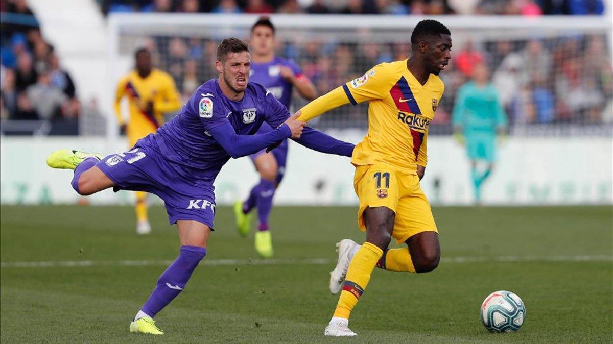 Dembélé pasó desapercibido ante el Leganés