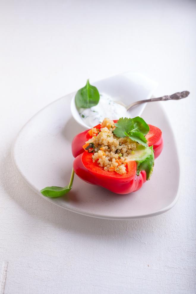 Pimientos rellenos de quinoa