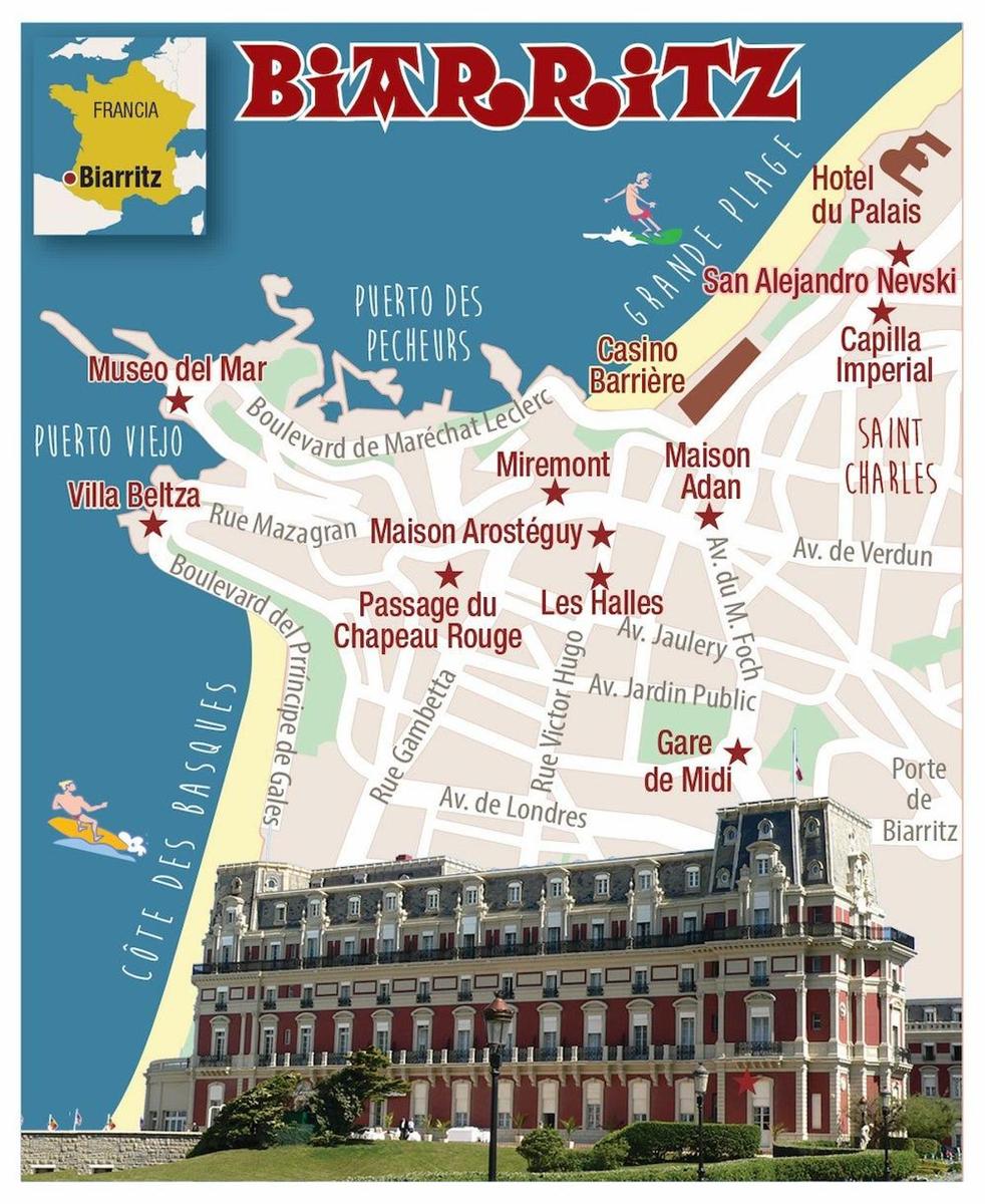 Mapa Biarritz