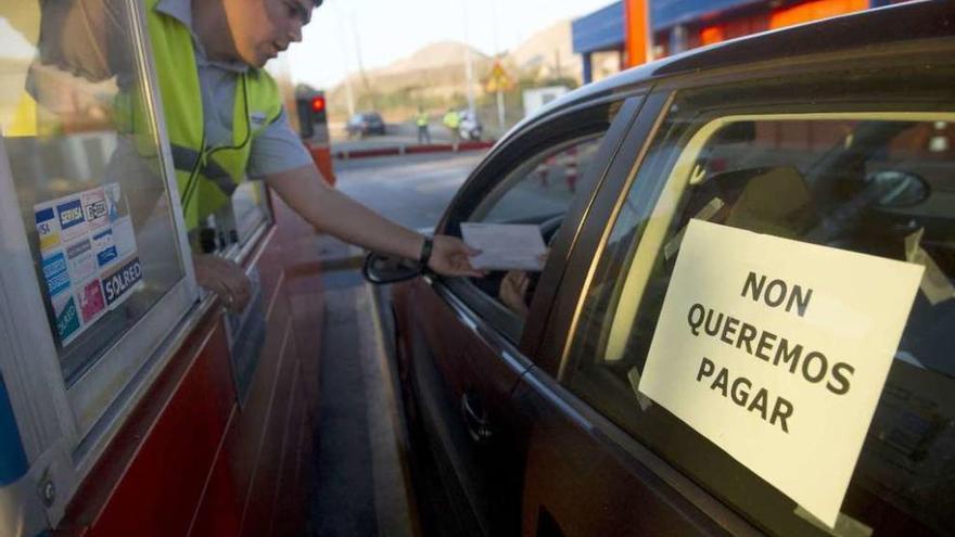 Protesta contra el peaje de la AG-55.