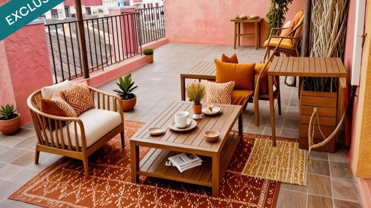 Amplia terraza del piso a la venta en Orihuela