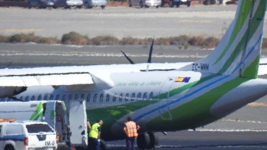 Aterrizaje forzoso de un avión en el aeropuerto de Gran Canaria