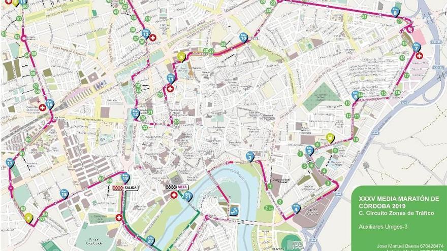 Comienzan los cortes de tráfico y prohibición de aparcamiento por la Media Maratón de Córdoba