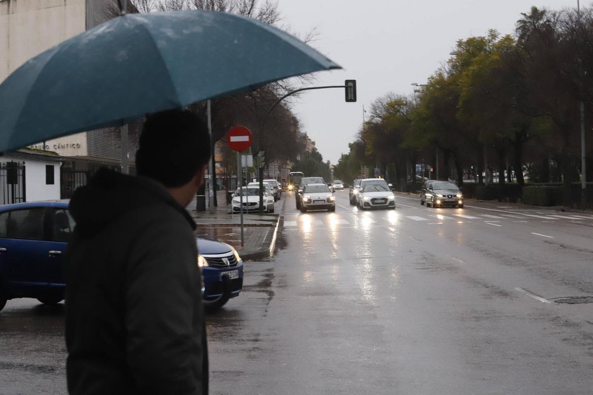 Lluvias en Córdoba capital durante este miércoles.