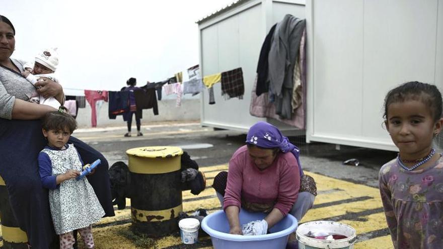 Un campamento de refugiados cerca de Atenas.