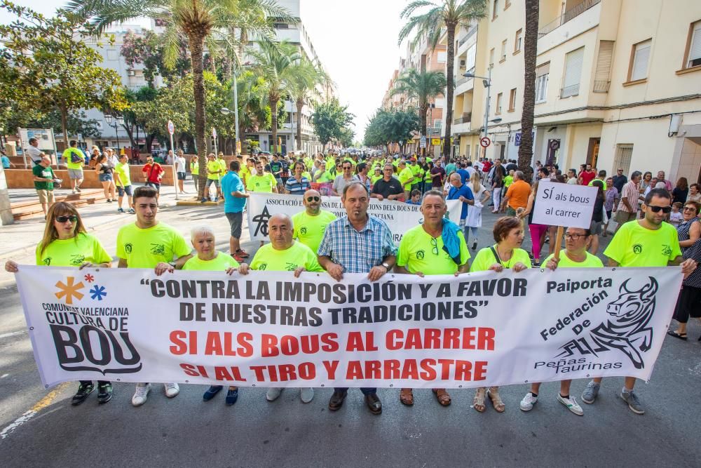 Protesta a favor de los bous en Paiporta