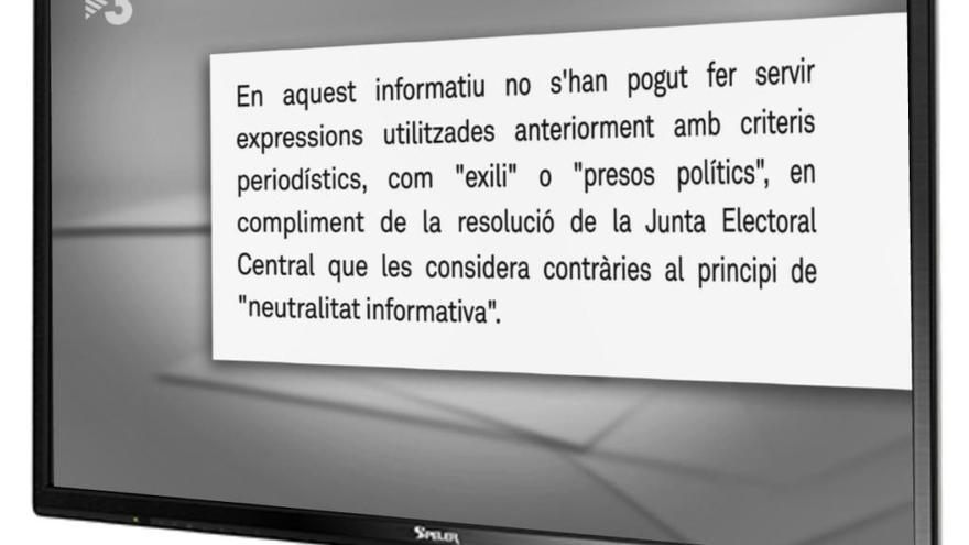 La Junta Electoral prohibeix l&#039;ús dels termes «presos polítics», «exili» i «Consell de la República» a TV3