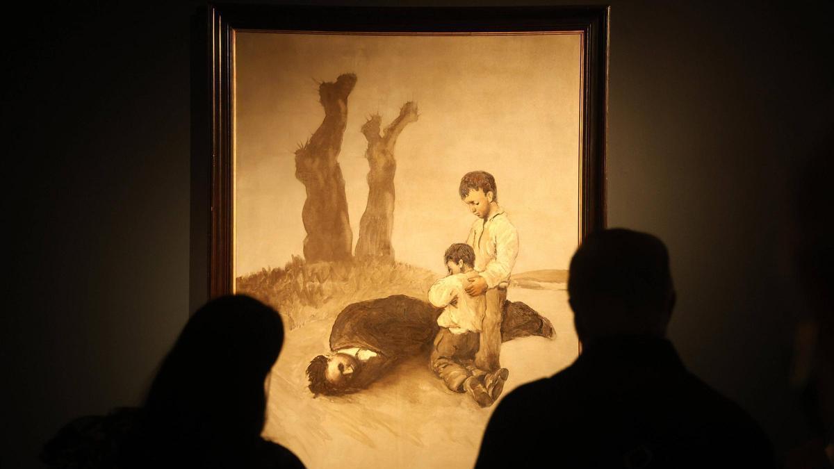O cadro "A derradeira leición do mestre", de Castelao, no Museo de Pontevedra.