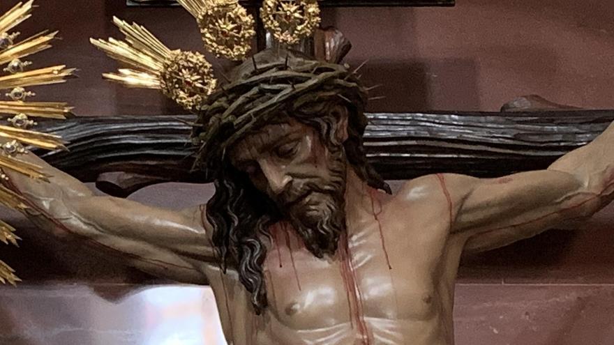 Cristo de la Victoria, de la Santa Cruz, que saldrá a la calle por vez primera en el vía crucis.