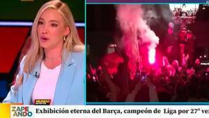 Isabel Forner entró en pánico absoluto con la invasión de los ultras del Espanyol ante la victoria del Barça