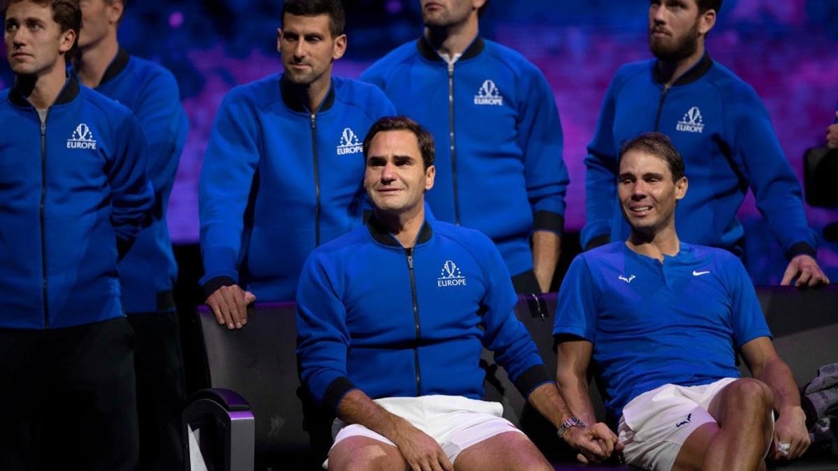 Rafa Nadal, más emocionado que nunca en el adiós a Federer