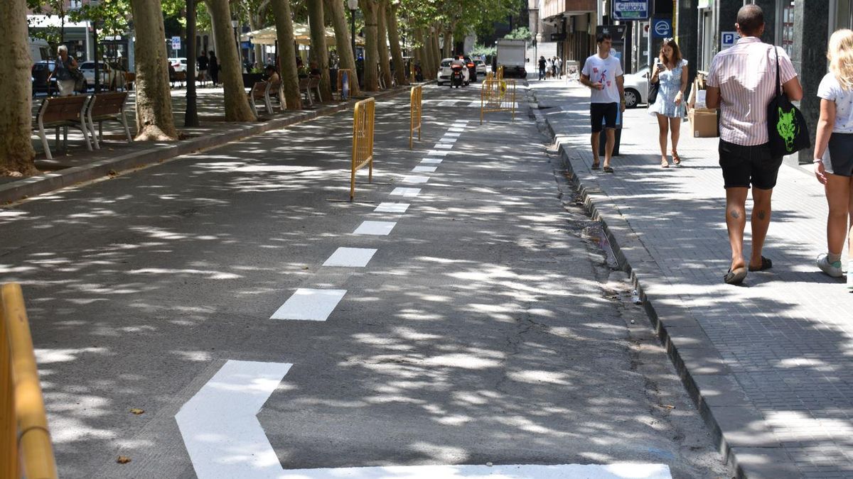 La senyalització horitzontal de la nova parada de taxis al Passeig