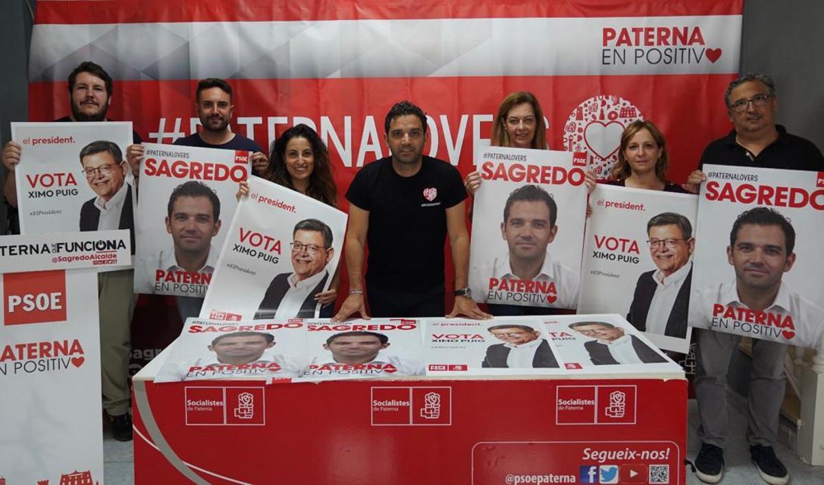 El comité de campaña de Paterna con Juan Antonio Sagredo (PSPV) al frente.