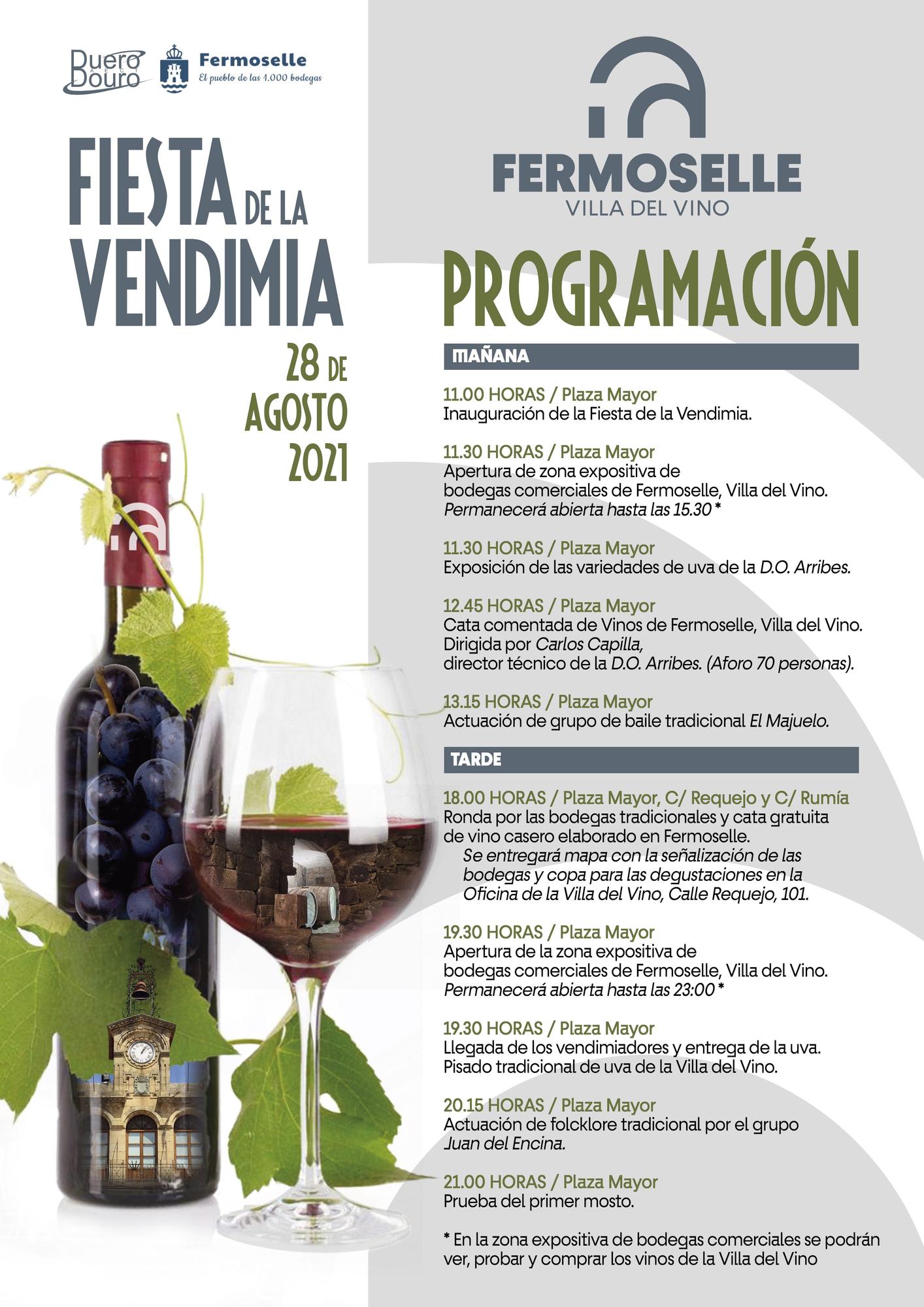 Programa de la fiesta de la vendimia en Fermoselle