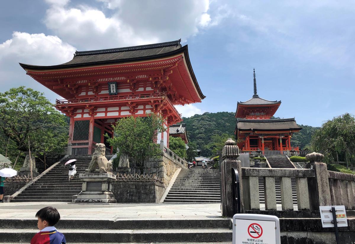 FILE PHOTO: The entrance gate to the normally crowded Kiyomizu temple, a favourite location among tourists, is pictured amid the coronavirus disease (COVID-19) outbreak, in Kyoto