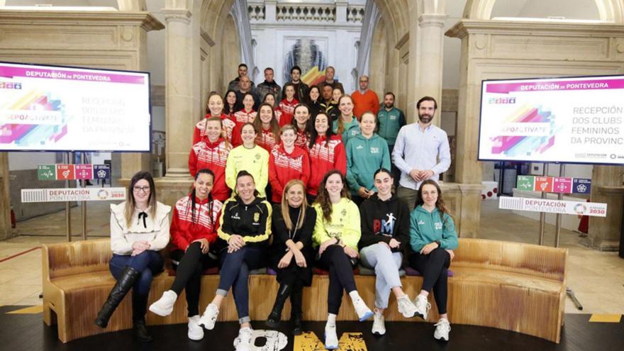 A Deputación de Pontevedra pon en valor ós clubs de élite feminino dos que desfruta toda a provincia